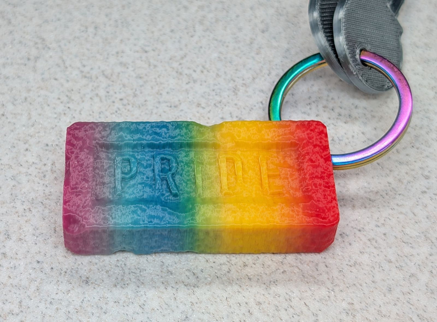Pride Brick Keychain - Rainbow