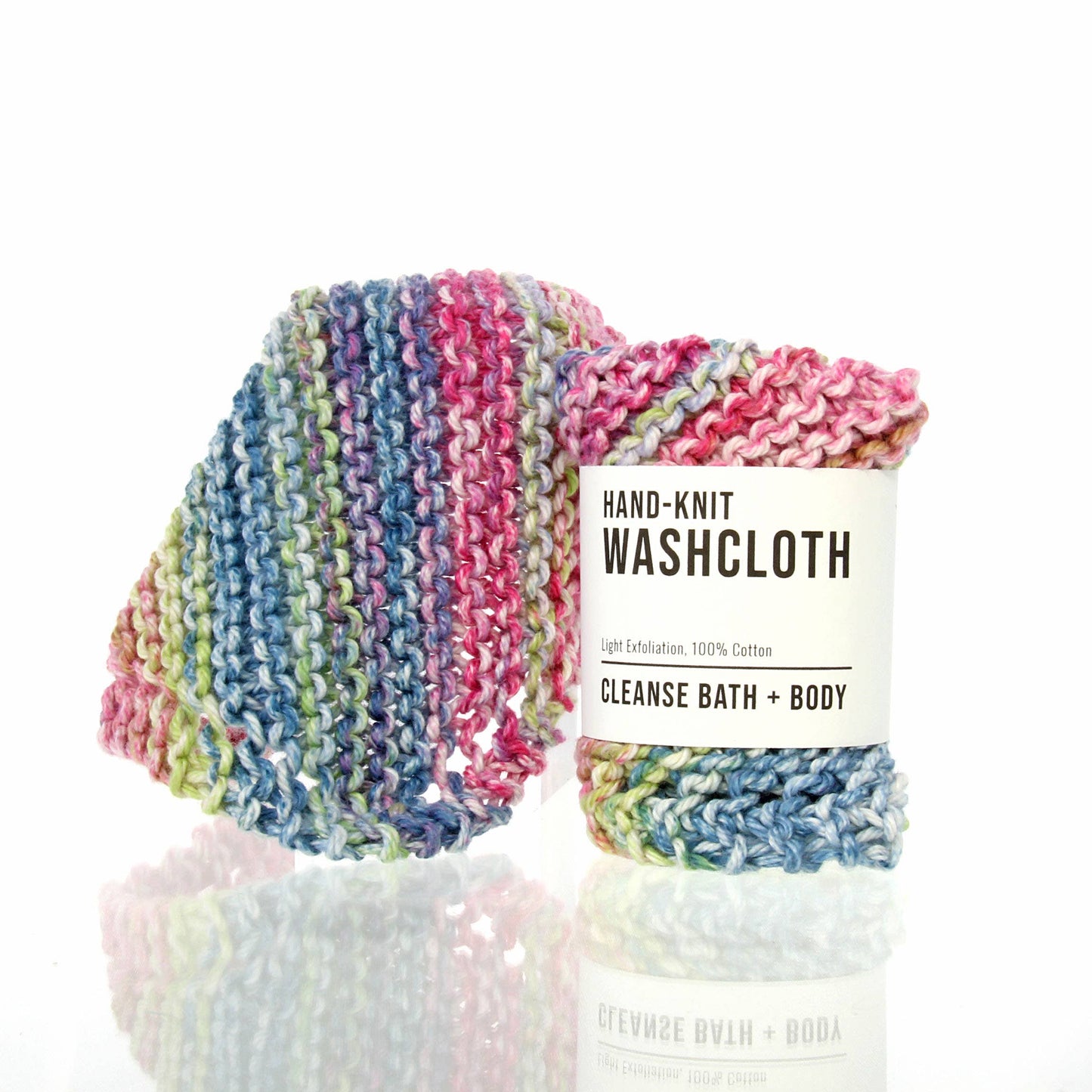 Washcloths - Hand-Knit: Copper and Amethyst