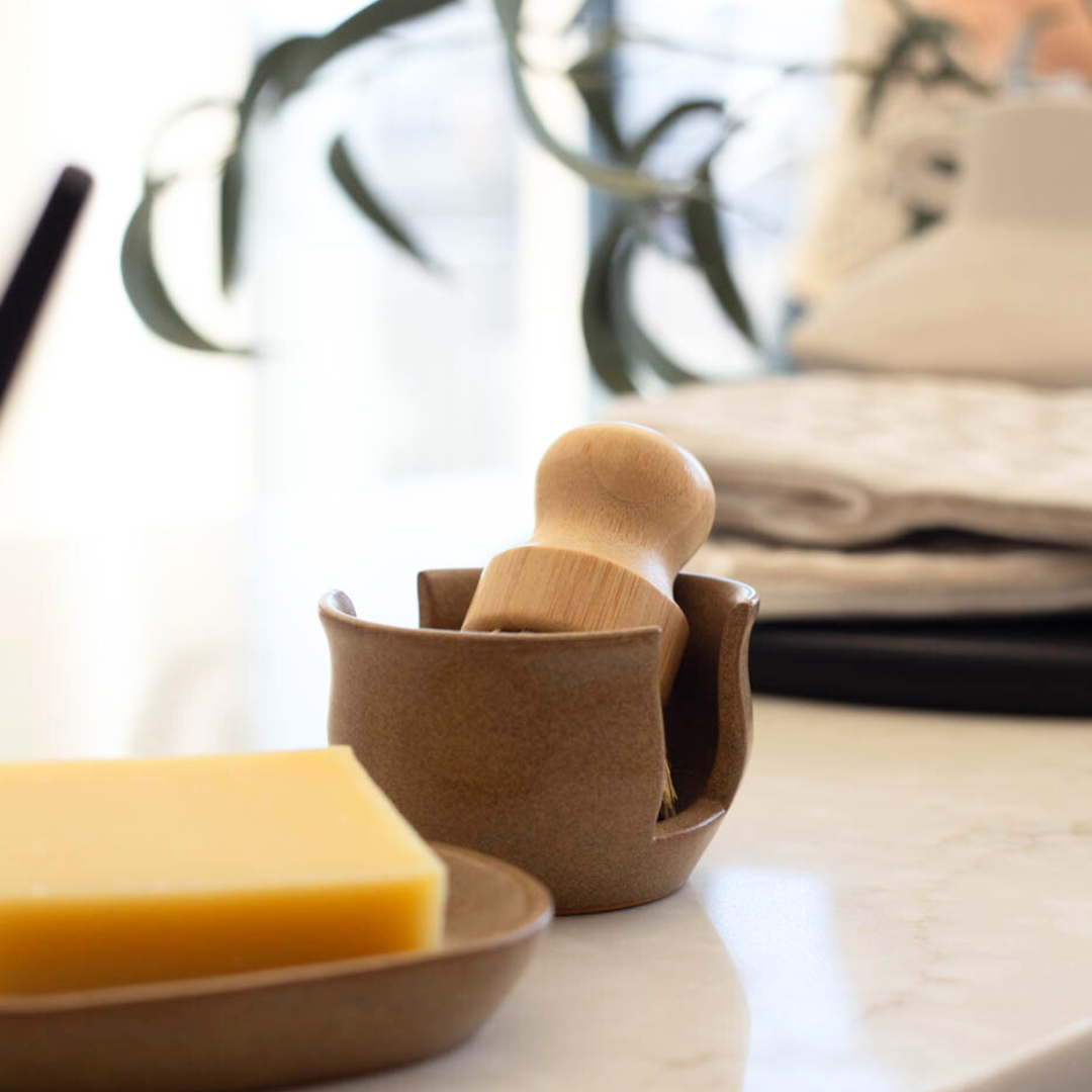 Fair Trade Ceramic Stoneware Soap Dish: Charcoal Brown