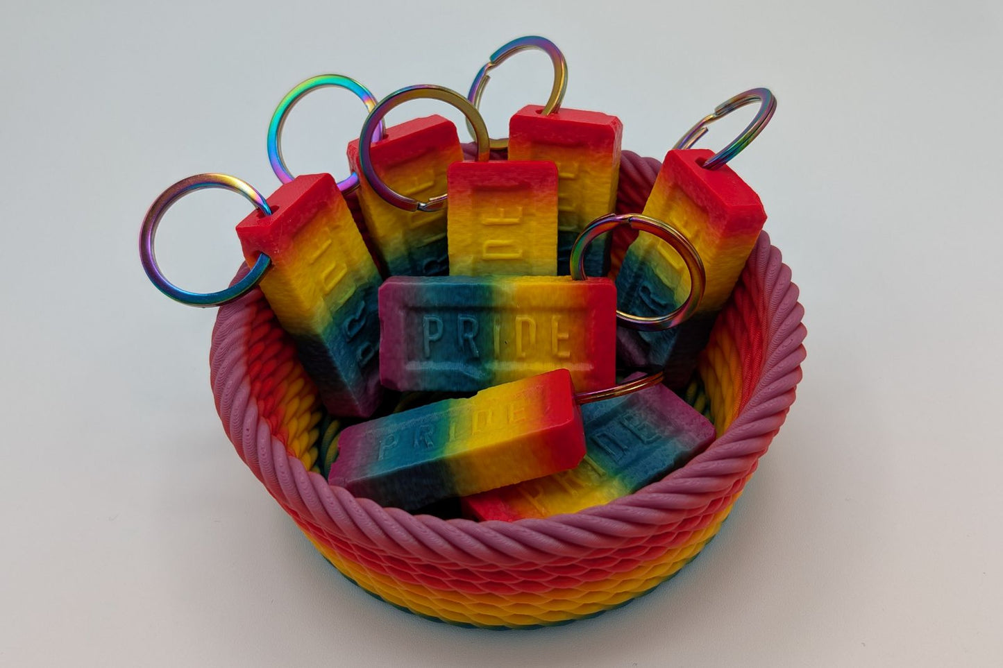 Pride Brick Keychain - Rainbow