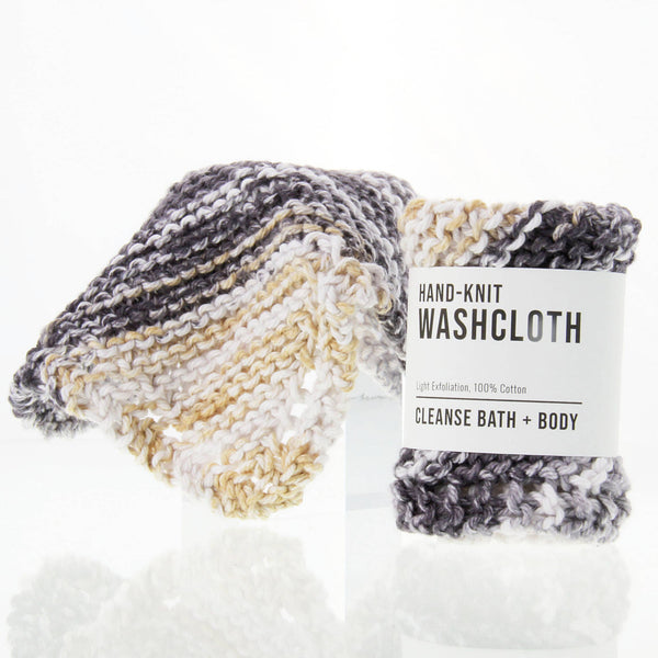 Washcloths - Hand-Knit: Tan and Gray